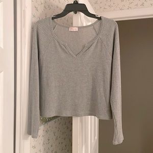Gray cropped shirt. Medium barely worn!